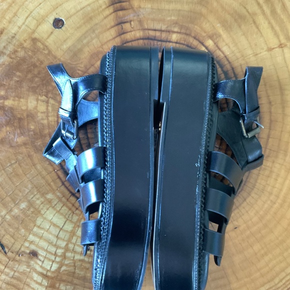 Paula Torres Flatform Madson chunky leather sandals US 6 EU 37 Black - Picture 9 of 10